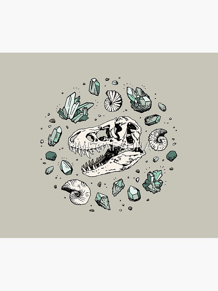 Geo-rex Vortex | Aquamarine | Dinosaur Skull Fossil Art by OMEGAFAUNA