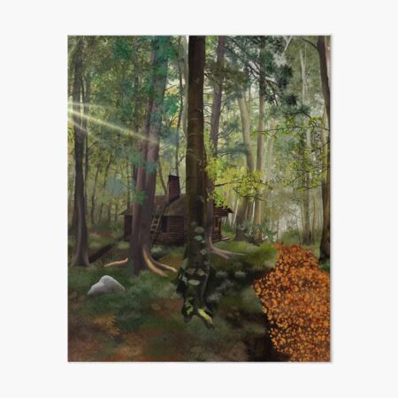 Vista previa del artículo con la obra «Cabaña en el bosque», diseñado y vendido por KeeganCreations.
