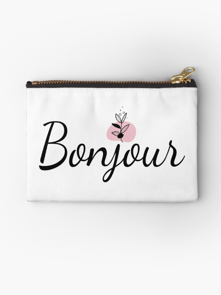 Bonjour, french words, hello in french | Zipper Pouch