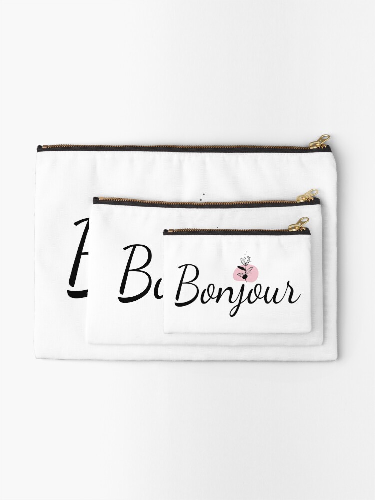 Bonjour, french words, hello in french | Zipper Pouch