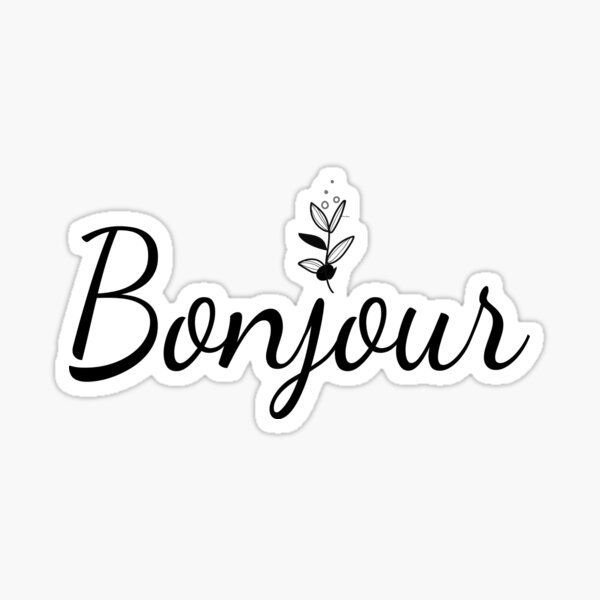 Pegatina «Bonjour, palabras en francés, hola en francés» de MEILEY-Shop |  Redbubble