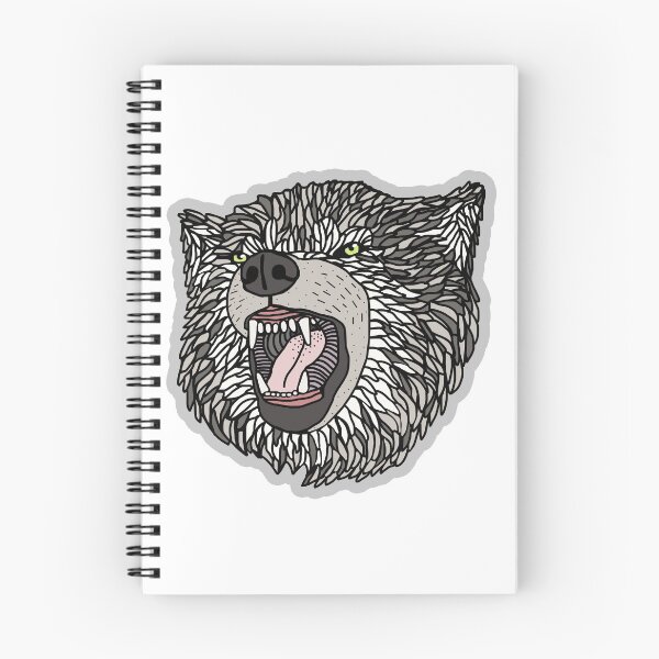 Item preview, hand drawn growling wolf  designed and sold by ThePennyCo.