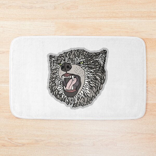 Item preview, hand drawn growling wolf  designed and sold by ThePennyCo.