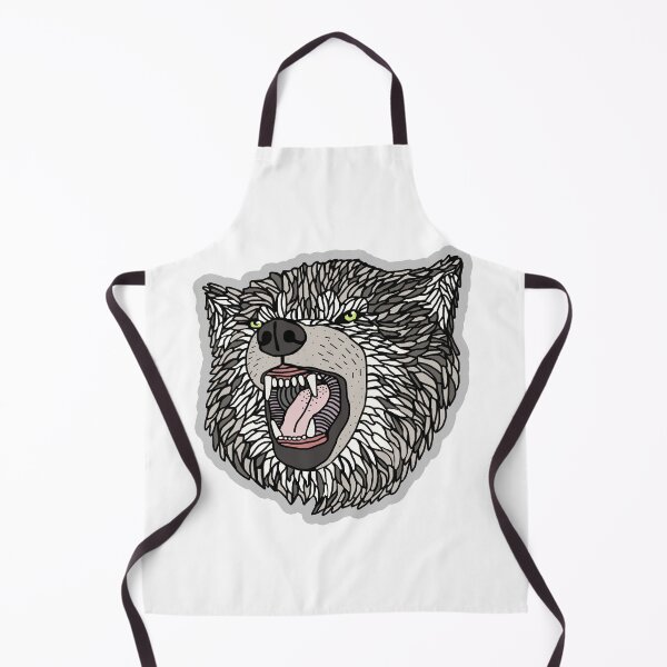 Item preview, hand drawn growling wolf designed and sold by ThePennyCo.