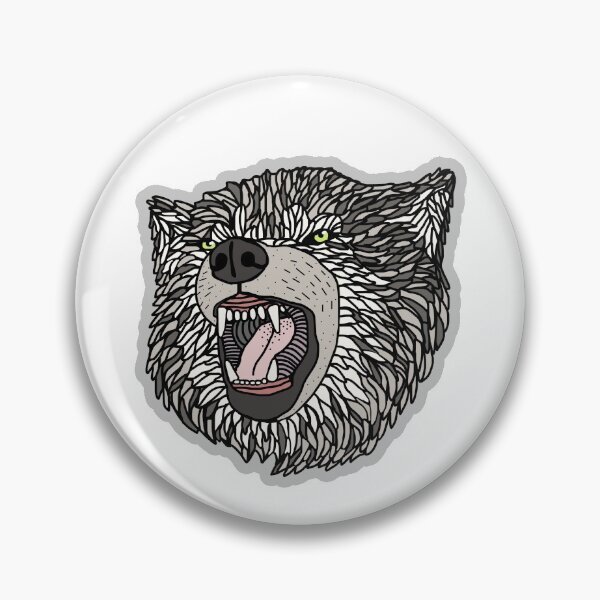 Item preview, hand drawn growling wolf  designed and sold by ThePennyCo.