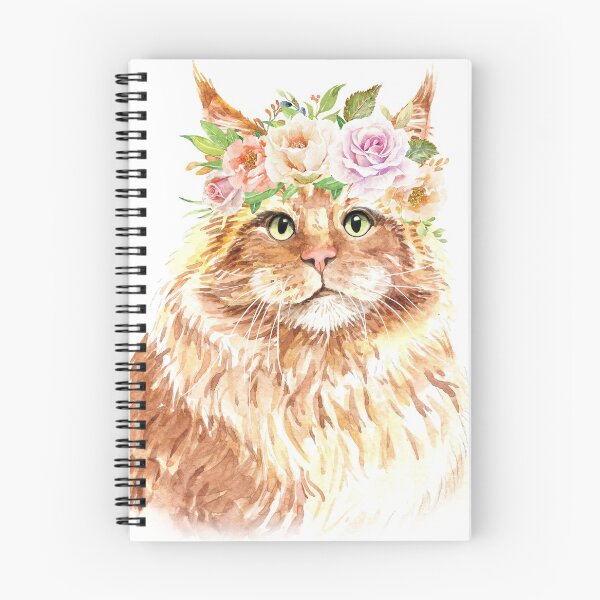 Item preview, Maine Coon Wearing Flower Crown designed and sold by anabellstar design co.