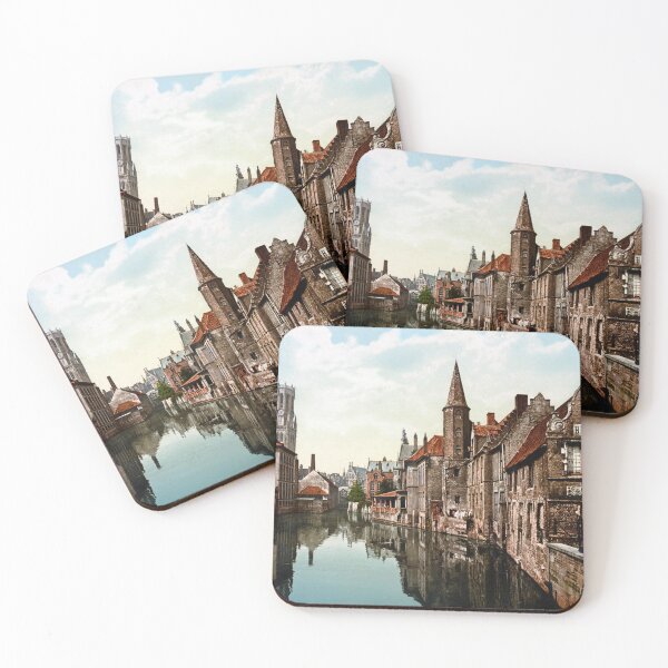 Item preview,  Bruges Belgium - Canal And Belfry - Circa 1900 Photocrom  designed and sold by warishellstore.