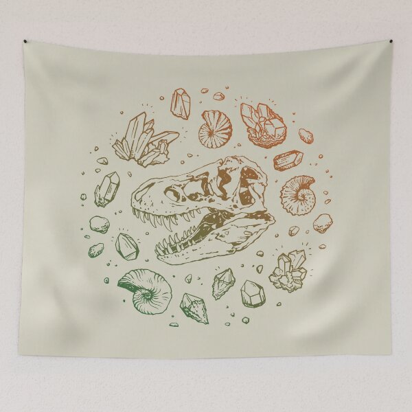 Item preview, Geo-rex Vortex | Leaf Green & Pumpkin Spice Ombré | Dinosaur Fossil Art designed and sold by OMEGAFAUNA.