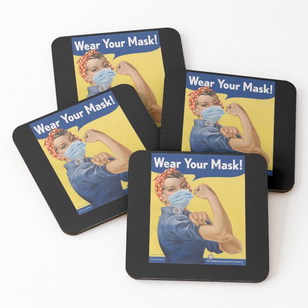 Item preview, Rosie the Riveter Wear Your Face Mask Stop Anti-Maskers  Propaganda Poster designed and sold by poopfactory.