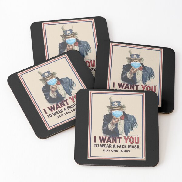 Item preview, Uncle Sam I Want You to Wear a Face Mask Propaganda Poster designed and sold by poopfactory.