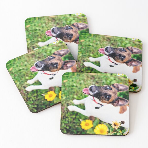Item preview, Fox Terrier and Flowers designed and sold by PurpleBluesPets.