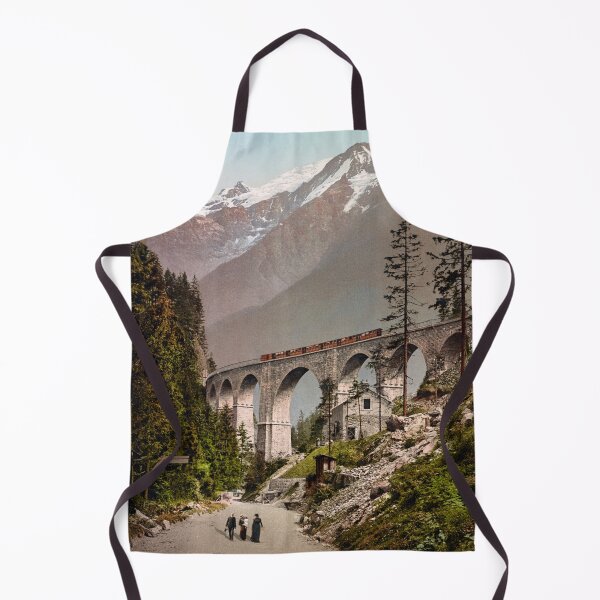 Item preview, Fayet-Chamonix Railway - The Viaduct With A View Of Montblanc - Circa 1900 Photochrom designed and sold by warishellstore.