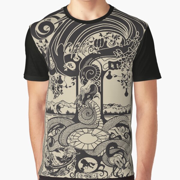 Double Dragons of the World Tree Graphic T-Shirt