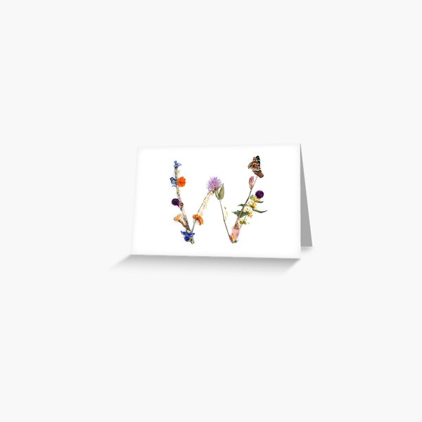 Flora & Fauna Letter "W" Greeting Card