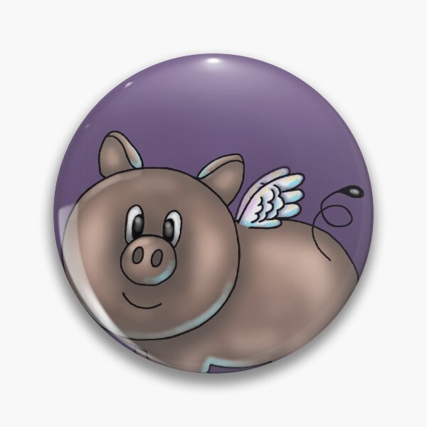 Item preview, kawaii purple flying angel piggy designed and sold by piggiesnstuff.