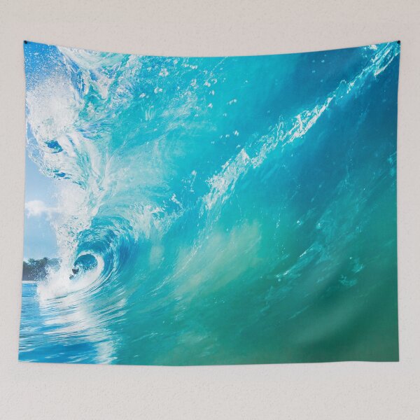 Item preview, Barrel forming. Curling wave. Bright blue sky and ocean sea water. designed and sold by JellyBeenzz.