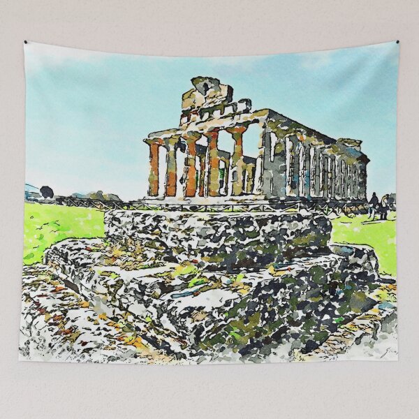 Item preview, Paestum: column base and temple designed and sold by Giuseppe Cocco.