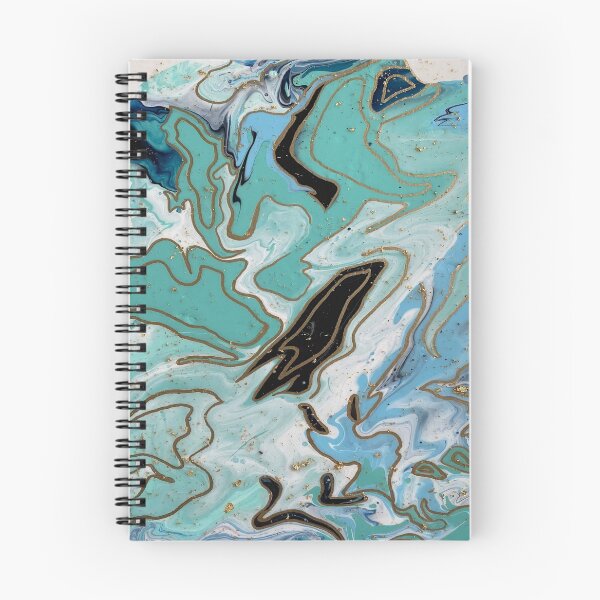 Item preview, Blue and Gold Marbled Paint Pour designed and sold by Ciara Heiser.