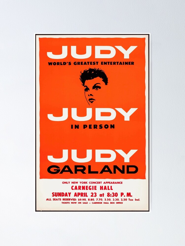 Judy Garland Live At Carnegie Hall Poster Poster By Mgordonguterman Redbubble