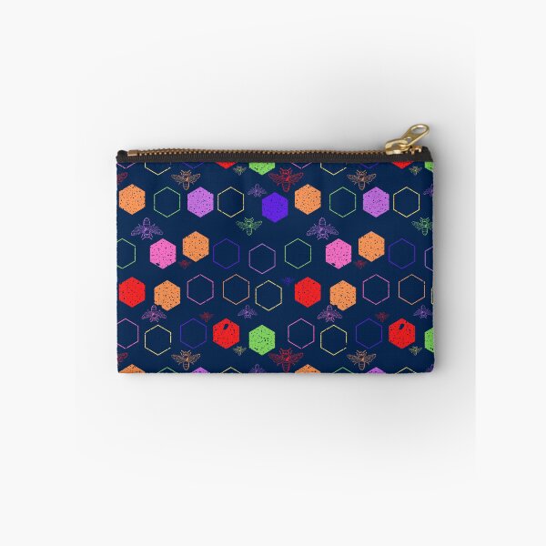 Item preview, Repitiendo abejas y hexágonos coloridos designed and sold by HelloGrackle.