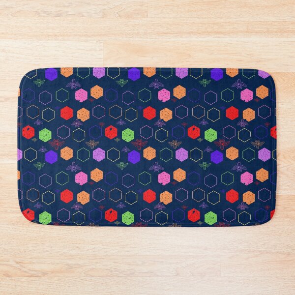 Item preview, Repeating Colorful Bees and Hexagons designed and sold by HelloGrackle.