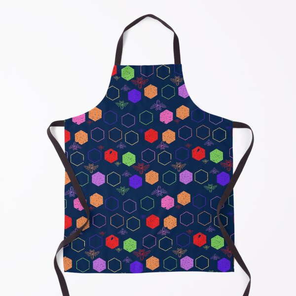Item preview, Repeating Colorful Bees and Hexagons designed and sold by HelloGrackle.