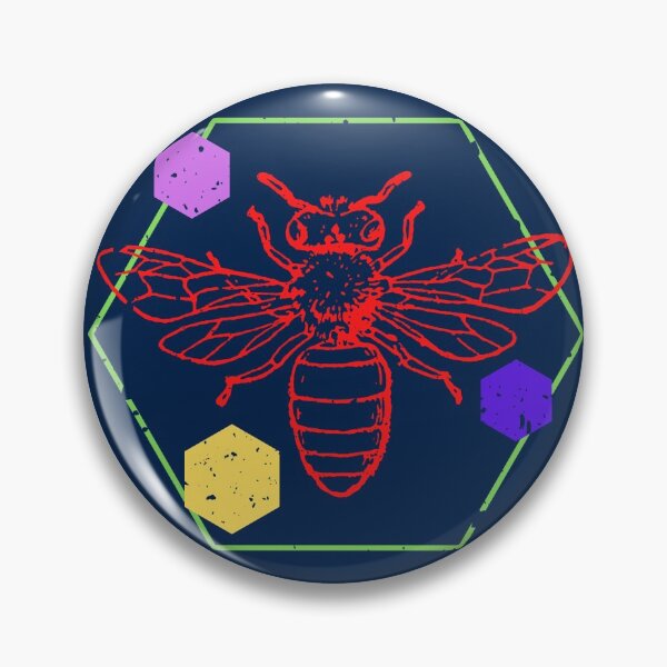 Item preview, Repeating Colorful Bees and Hexagons designed and sold by HelloGrackle.