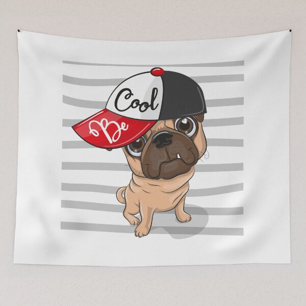 Item preview, Pug With Be Cool Baseball Cap designed and sold by aliisik.