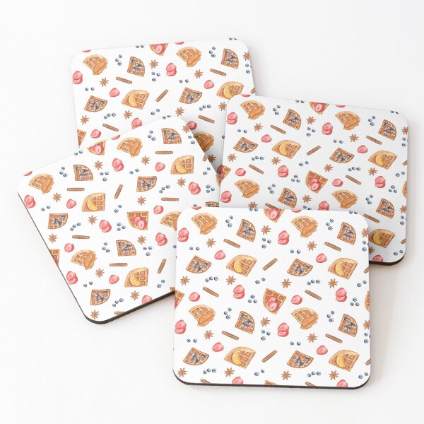 Item preview, Waffles with honey, berries, orange and spices (pattern on white) designed and sold by Flowersforbear.