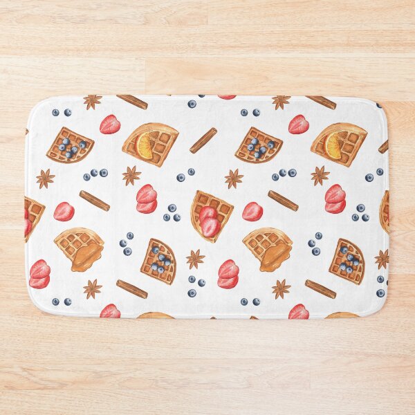 Item preview, Waffles with honey, berries, orange and spices (pattern on white) designed and sold by Flowersforbear.