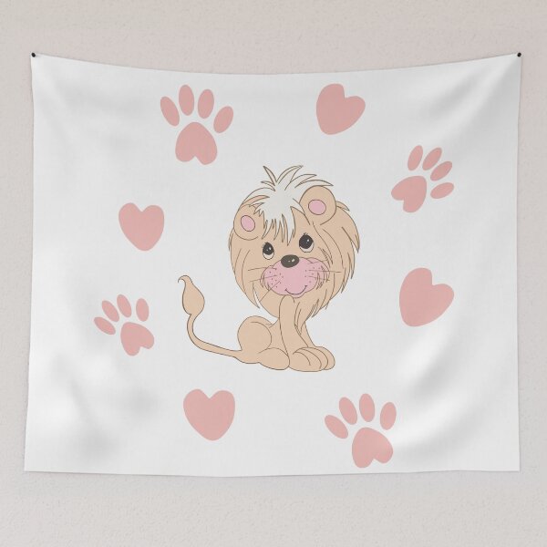 Item preview, Lion Cub with Paw Prints and Hearts designed and sold by Orchyd.