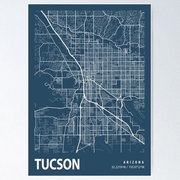 Item preview, Tucson Map Print Poster Wall Art / Tucson Arizona AZ Gifts /  Modern Map Décor for Home, Office, Nursery / City Map Art Gift  designed and sold by Kara515.