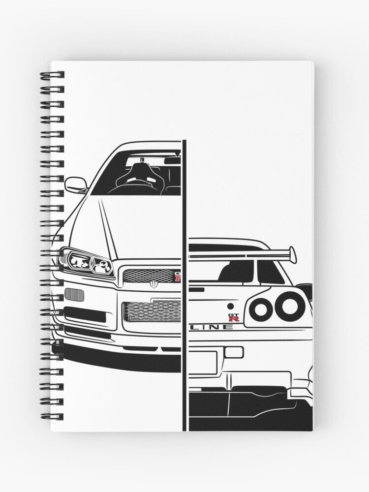 Nissan Skyline Gtr R34 Best Shirt Design Spiral Notebook By Carworld Redbubble