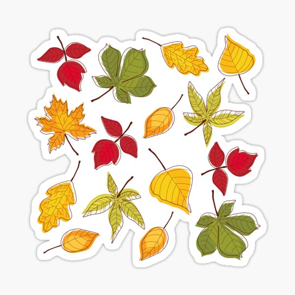 Item preview, Pattern with autumn leaves designed and sold by lena-f-art.