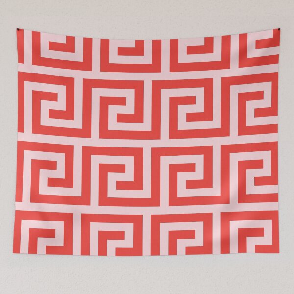 Item preview, minimalist greek pattern in red and pink designed and sold by neopop.