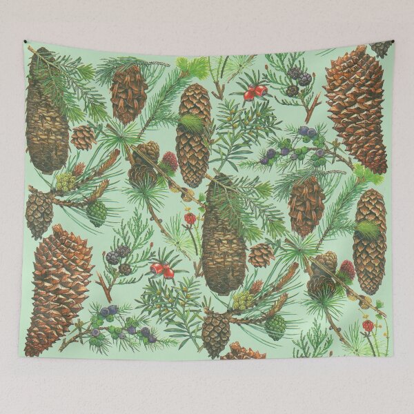 Item preview, Wild Flowers - Conifer Pinecones [sage green] designed and sold by elevens.