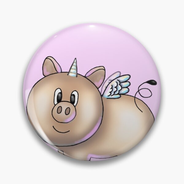 Item preview, kawaii piggycorn with feathered angel wings designed and sold by piggiesnstuff.