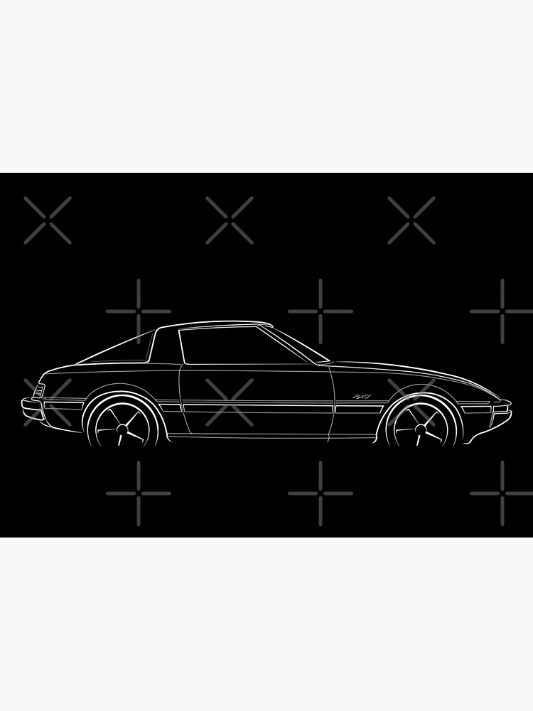 Mazda RX-7 FB - profile stencil, white by mal-photography
