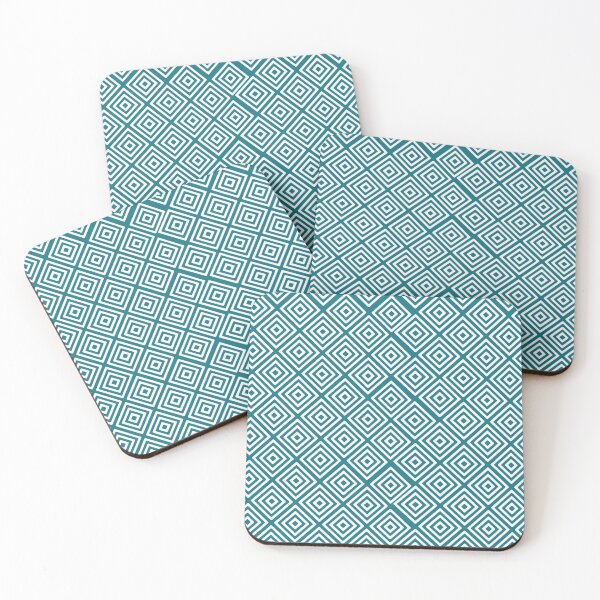 Item preview, White Diagonal Square Boxes in Blue Ocean designed and sold by storeIndus.