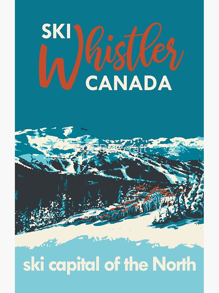 Disover Vintage Whistler Canada Ski Poster Premium Matte Vertical Poster
