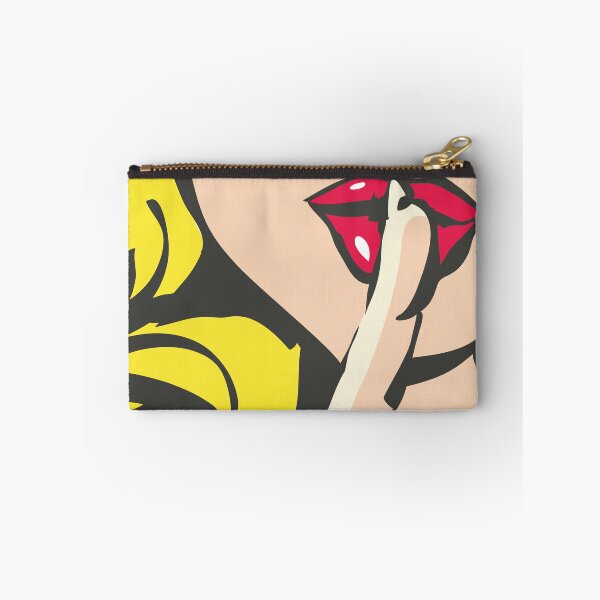 Artikelvorschau, Pop-Art-Schhh-Frau, Finger auf den Lippen, Stille-Geste, halt den Mund entworfen und verkauft von etraveler.
