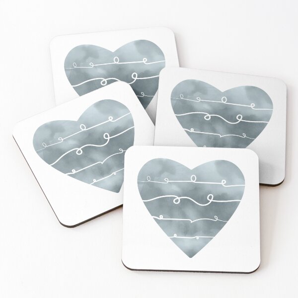Item preview, Silver Watercolor Heart designed and sold by HelloGrackle.