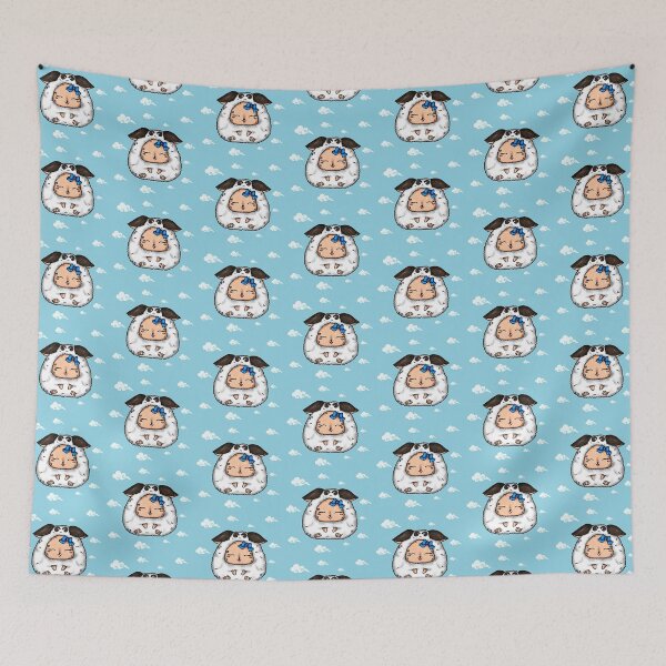 Item preview, Kawaii Sheep White Clouds Sky Blue background Baby designed and sold by Jolly-Yosei.