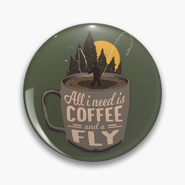 Item preview, Cartoon Coffee & Fly Fishing Lover Gift designed and sold by MrEddie10.