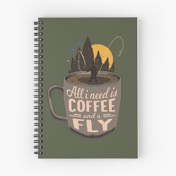 Item preview, Cartoon Coffee & Fly Fishing Lover Gift designed and sold by MrEddie10.