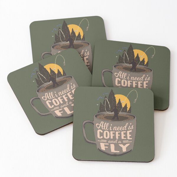 Item preview, Cartoon Coffee & Fly Fishing Lover Gift designed and sold by MrEddie10.