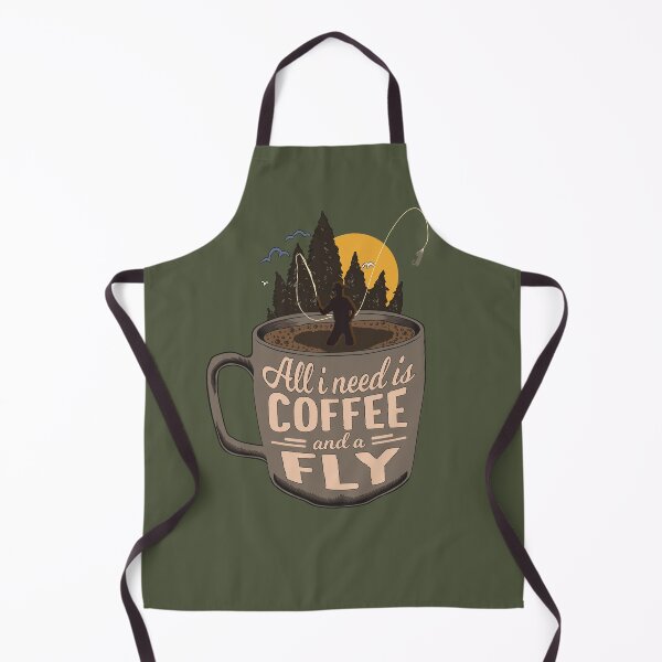 Item preview, Cartoon Coffee & Fly Fishing Lover Gift designed and sold by MrEddie10.