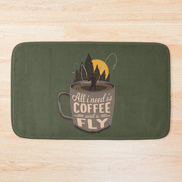 Item preview, Cartoon Coffee & Fly Fishing Lover Gift designed and sold by MrEddie10.