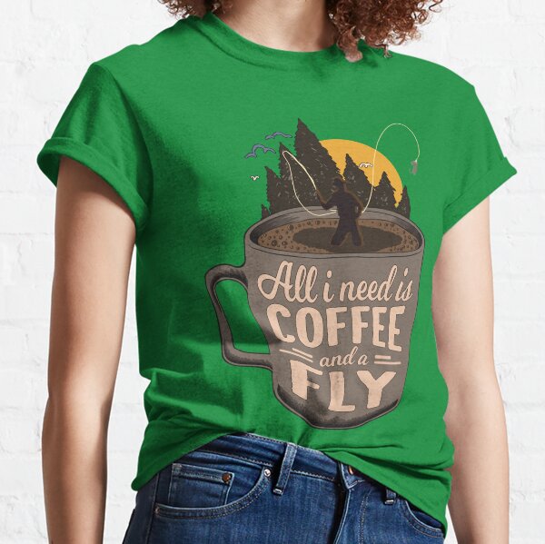 Coffee Fishing T-Shirts for Sale