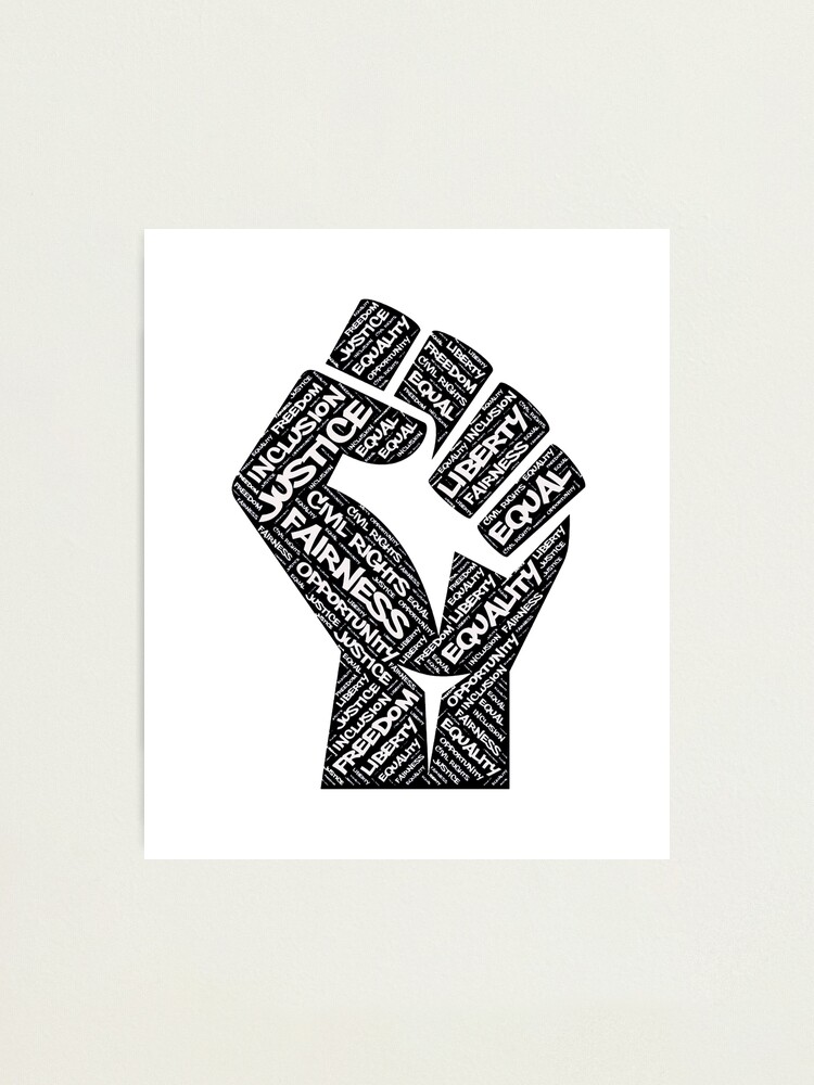 African American Civil Rights Black Power Fist Justice Design Poster